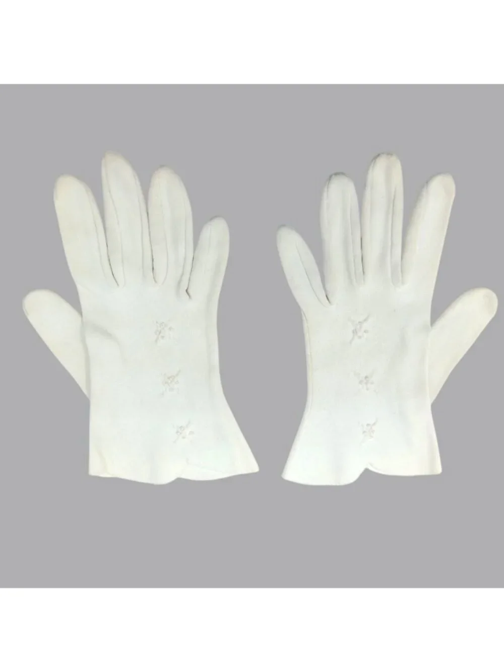 Vintage 50s Fownes White Gloves 7 Small Wrist Cotton